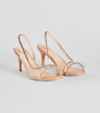 Cool-Girl Glam Rhinestone Clear Strap Stiletto Heels