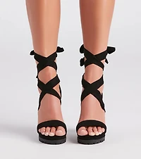 The Name Of Lug Lace-Up Platform Heels