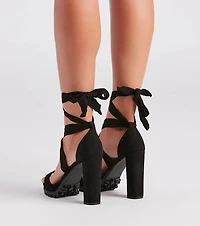 The Name Of Lug Lace-Up Platform Heels