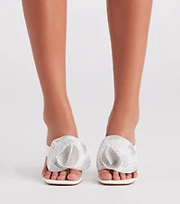 Sweet Beginnings Rhinestone Rosette Mules