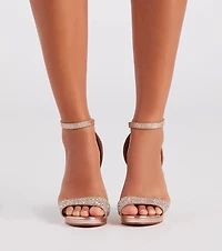 Glam And Gleam Rhinestone Block Heels