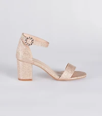 Party Partner Glitter Rhinestone Buckle Heels