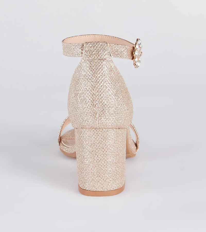 Party Partner Glitter Rhinestone Buckle Heels