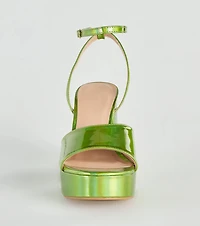 Just Like That Chrome Platform Heels