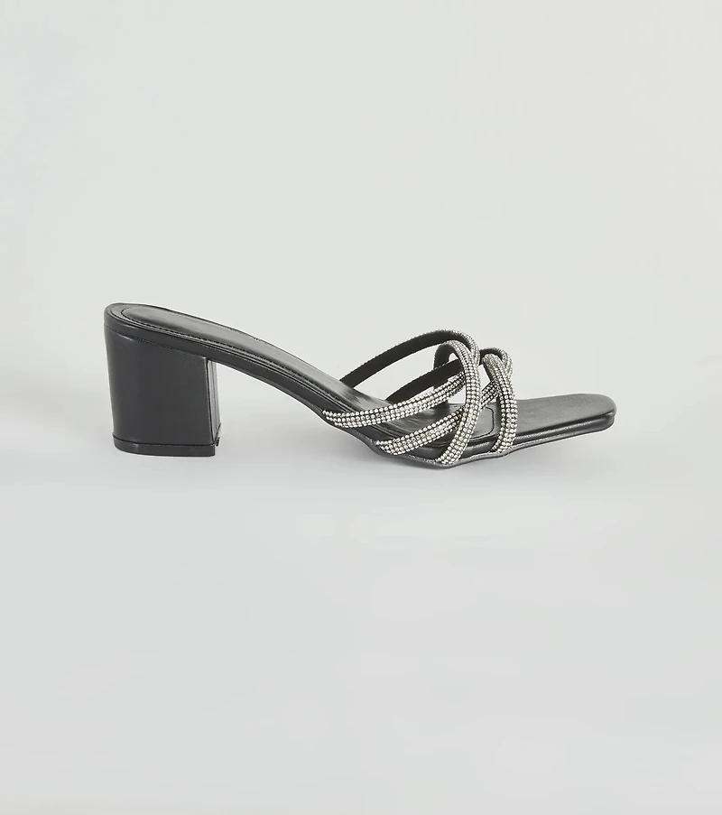 Time To Sparkle Rhinestone Low-Heel Mules