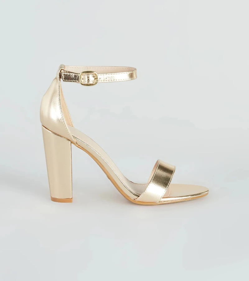Party Savvy Metallic Block Heels