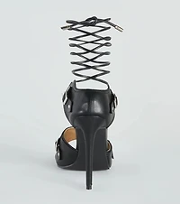 Strapped Edge Buckle Detail Stiletto Heels