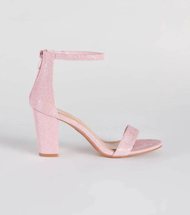 Sparkle Step Glitter Lurex Block Heels
