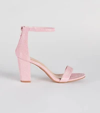 Sparkle Step Glitter Lurex Block Heels