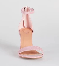 Sparkle Step Glitter Lurex Block Heels