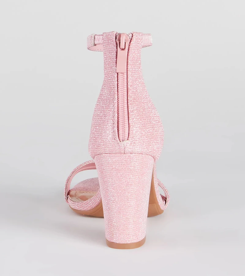 Sparkle Step Glitter Lurex Block Heels