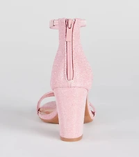 Sparkle Step Glitter Lurex Block Heels