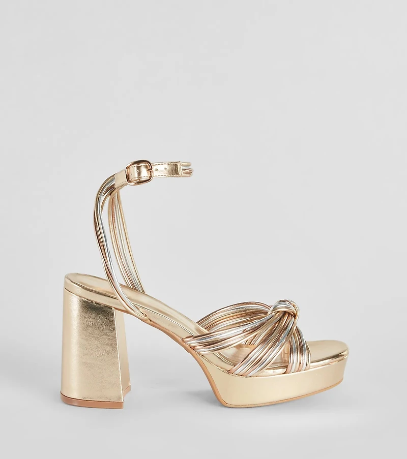 Make It Your Moment Metallic Platform Heels