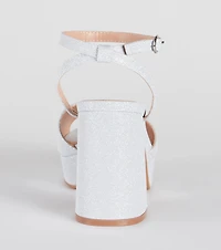 Time To Shine Glitter Platform Heels