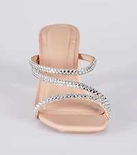 Step Out Sparkle Rhinestone Low-Heel Mules