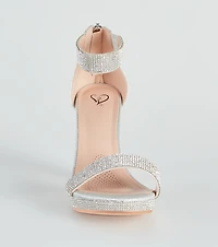 Oh My Shine Rhinestone Block Heels