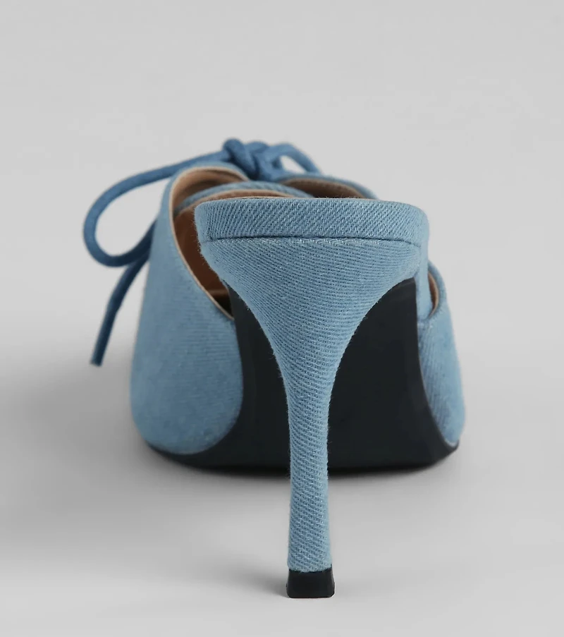 The Real Showstopper Denim Stiletto Pumps