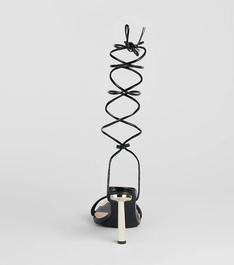 Laced Up Sleek Style Strappy Stiletto Heels