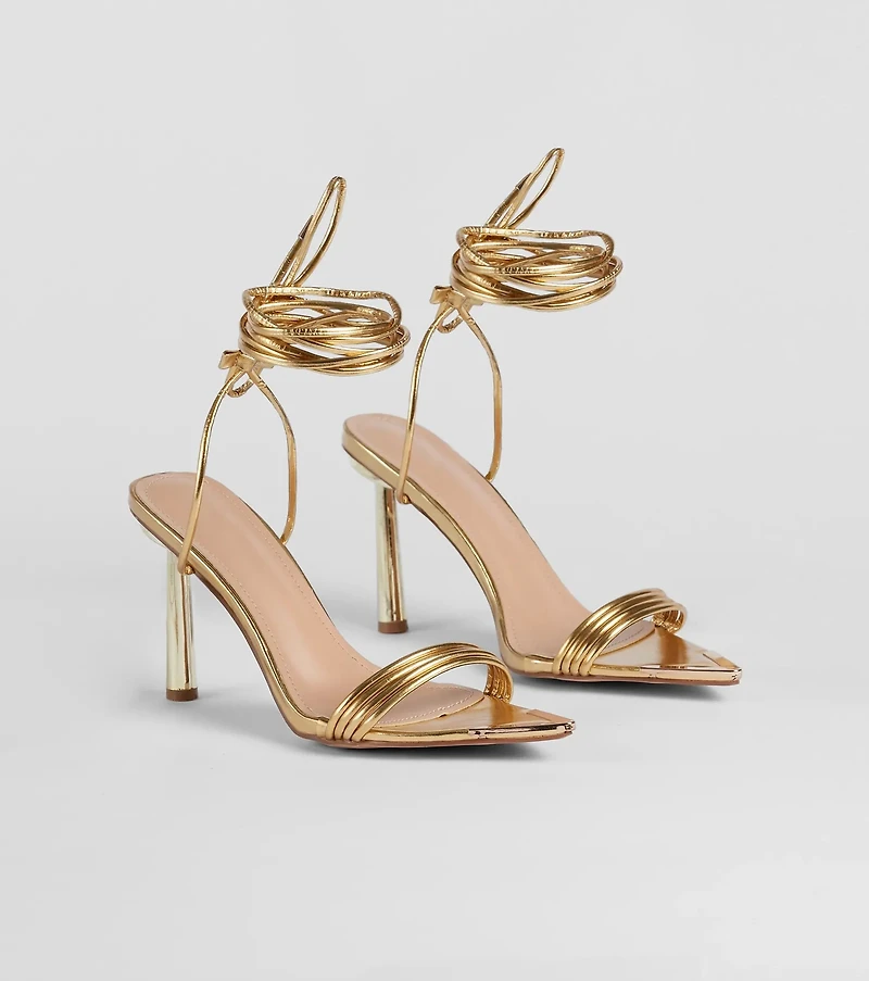Laced Up Sleek Style Strappy Stiletto Heels