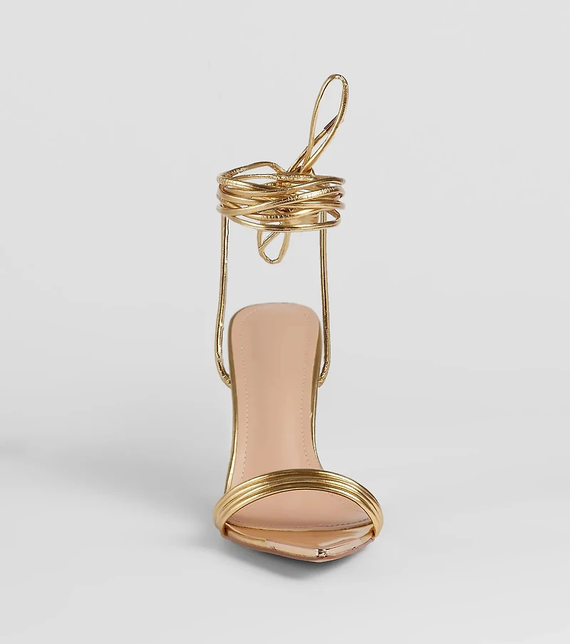 Laced Up Sleek Style Strappy Stiletto Heels