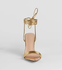 Laced Up Sleek Style Strappy Stiletto Heels