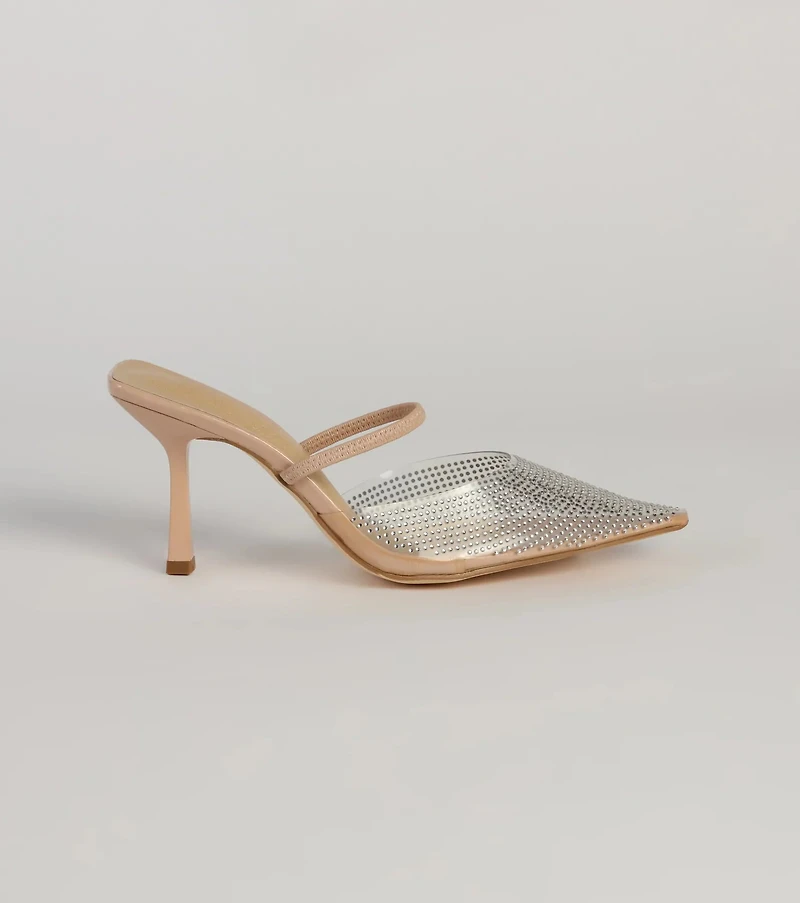 Oh-So-Lovely Rhinestone Mule Pumps