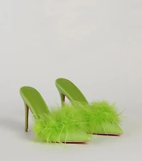 Diva Alert Marabou Feather Trim Pumps