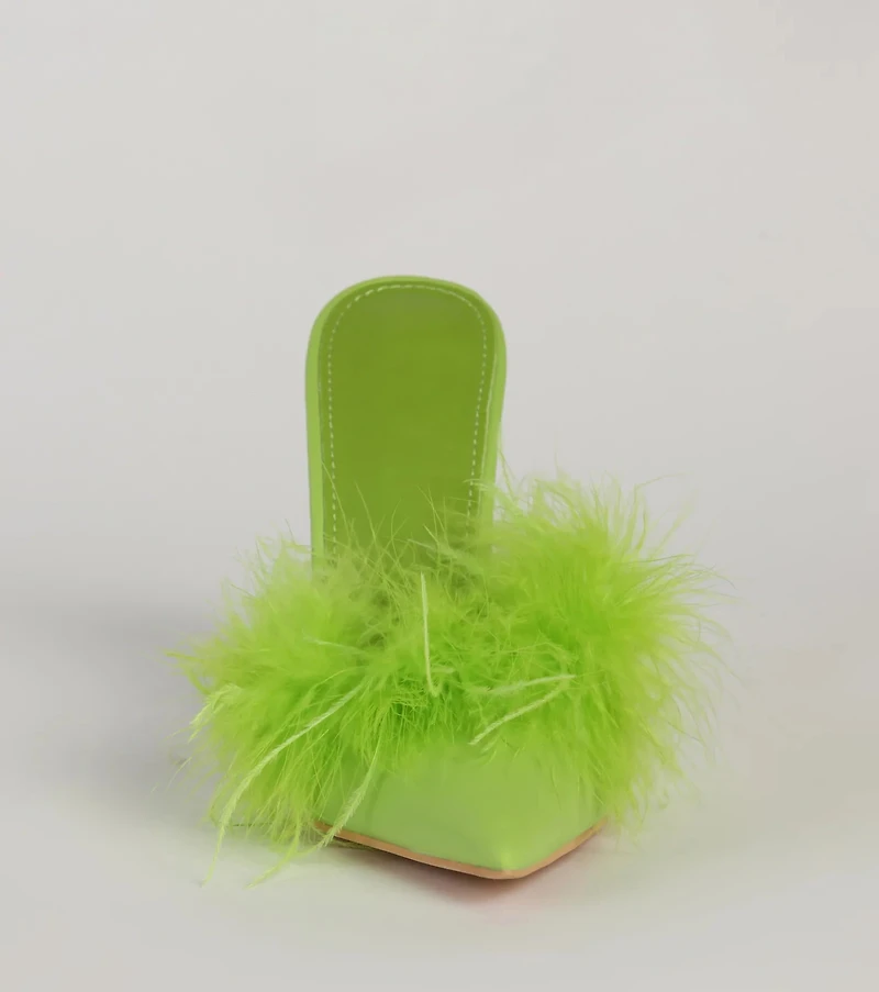 Diva Alert Marabou Feather Trim Pumps