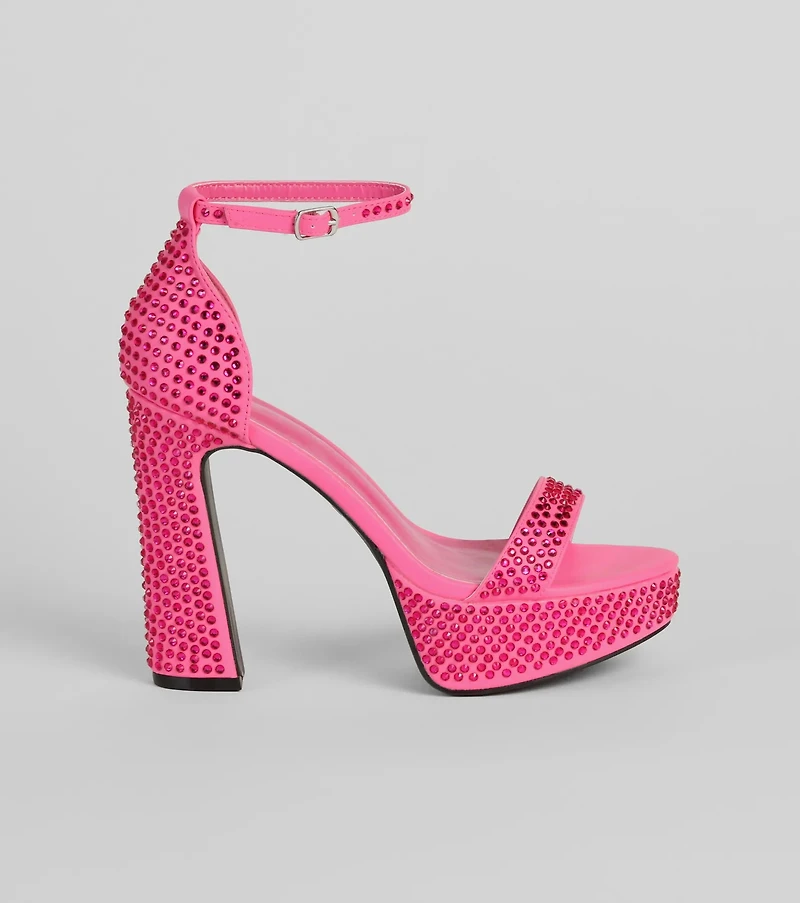 Party Moves Rhinestone Platform Heels
