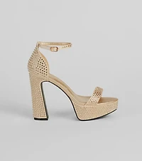 Party Moves Rhinestone Platform Heels