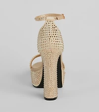 Party Moves Rhinestone Platform Heels