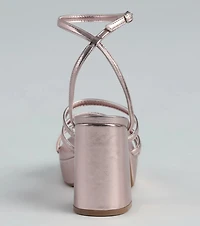 All My Shine Metallic Strappy Platform Heels