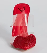 Glam Cutie Rhinestone Heart Stiletto Pumps