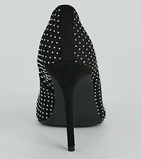 What A Catch Rhinestone Fishnet Stiletto Pumps