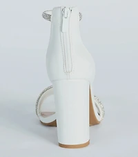 Eye-Catching Glamour Rhinestone Block Heels