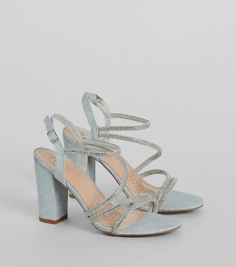Miss Marvelous Rhinestone Block Heels