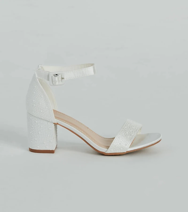 Sparkle Girlie Pearl And Rhinestone Heels