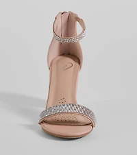Pop Of Sparkle Rhinestone Block Heels