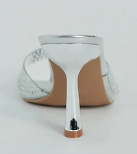 A Little Glitz Rhinestone Metallic Stiletto Mules