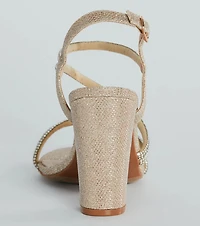 Miss Marvelous Rhinestone Block Heels