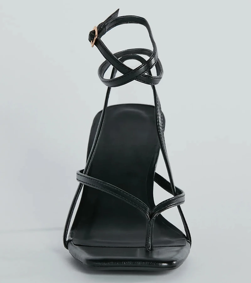 Eye-Catching Pop Strappy Thong Stiletto Sandals