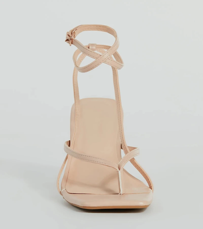 Eye-Catching Pop Strappy Thong Stiletto Sandals