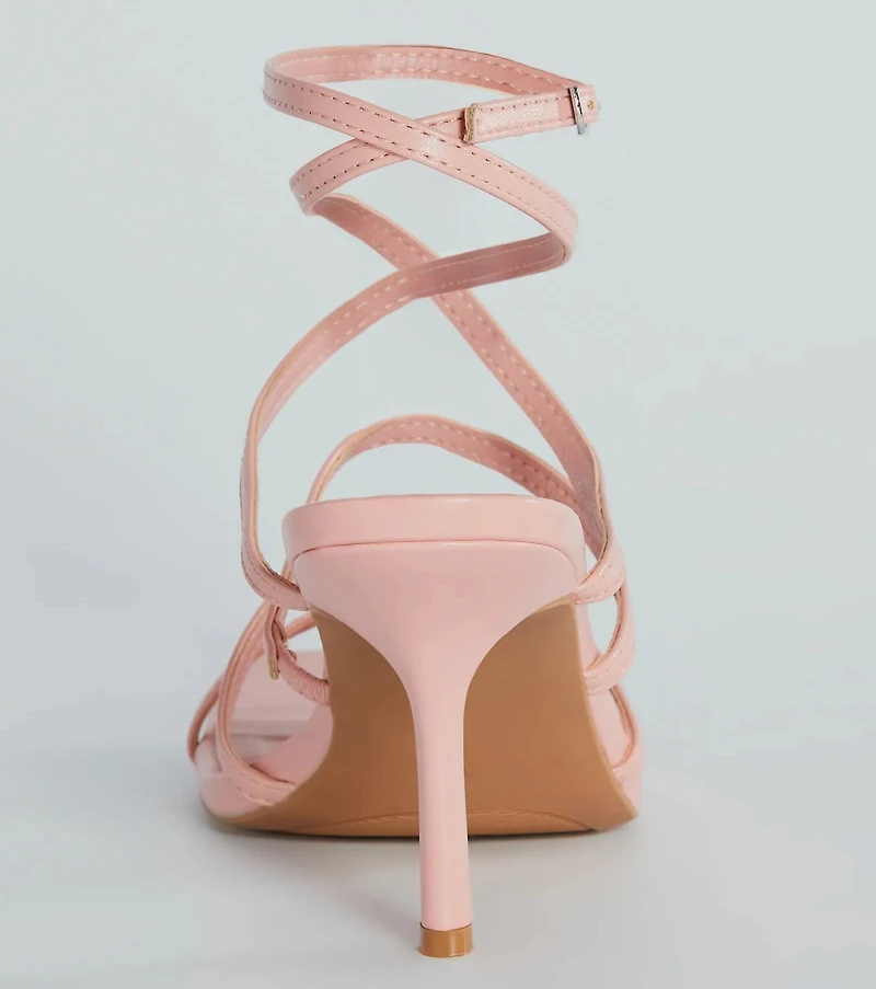 On Repeat Strappy Faux Leather Stiletto Heels