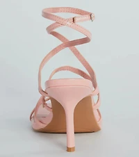 On Repeat Strappy Faux Leather Stiletto Heels