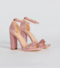 Capture Sparkle Glitter Platform Block Heels