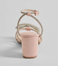 Shine The Spotlight Rhinestone Bow Block Heels