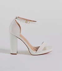 Capture Sparkle Glitter Platform Block Heels