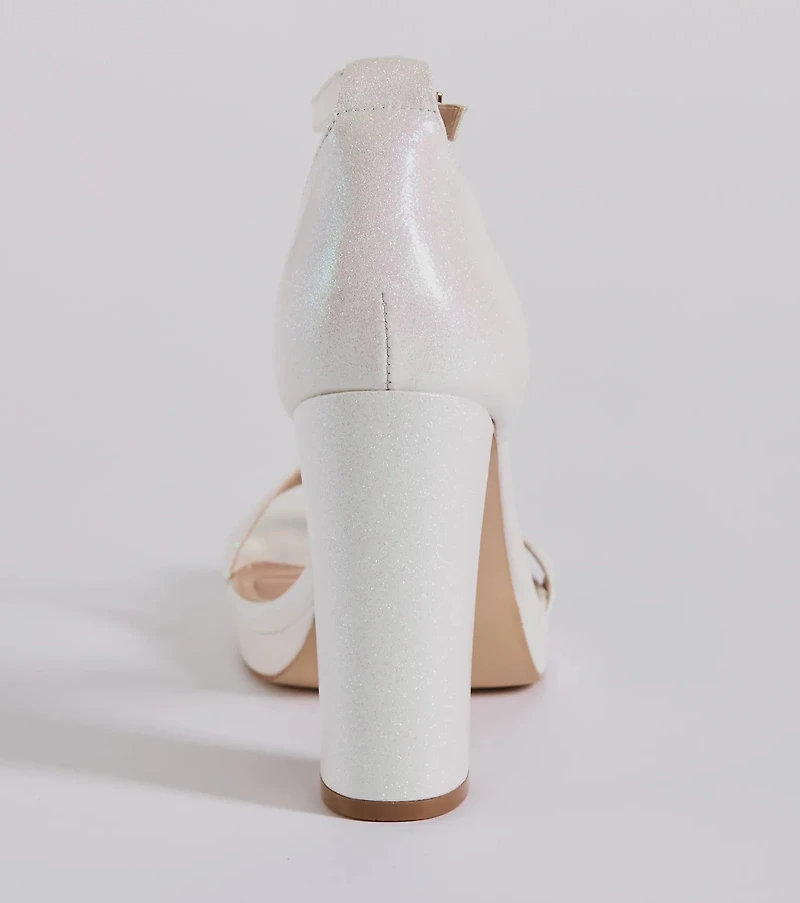 Capture Sparkle Glitter Platform Block Heels