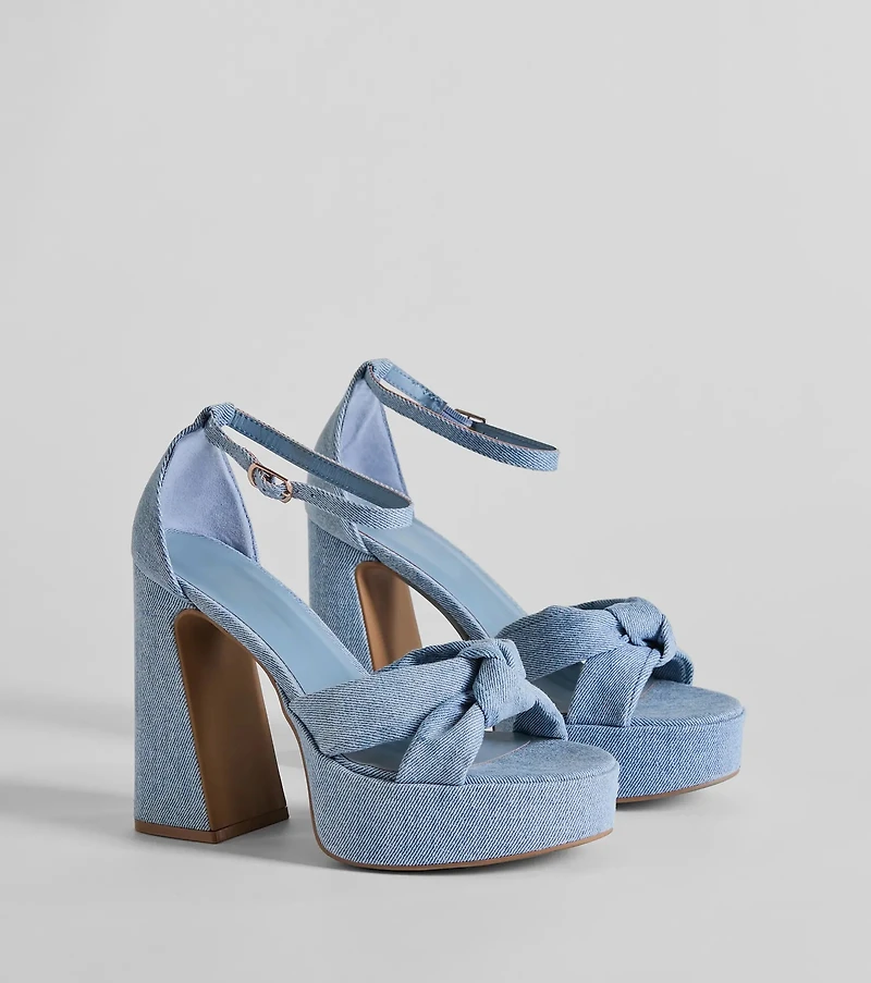 Sunset Drinks Platform Block Heels