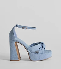 Sunset Drinks Platform Block Heels